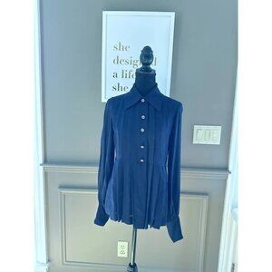 Chanel 2018 Silk Button-Up Top